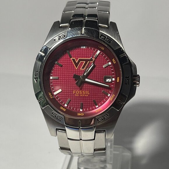 Virginia Tech Hokies NCAA Stainless-Steel Men's Watch by Fossil NEW (RARE)